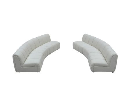 Divani Casa Olandi - Modern White Fabric Curved Sectional Sofa Set ... with Divani Casa Weldon Modern Off-White Fabric Curved Sectional